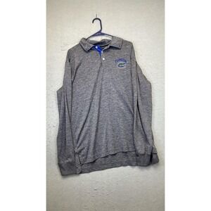 Florida Gators Shirt Mens Medium‎ Gray NCAA College Football Long Sleeve Polo